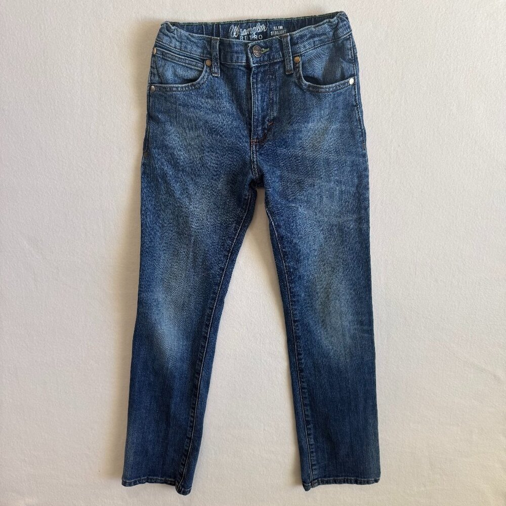 Wrangler Retro Jeans Boys 12 24x27 Blue Alby Slim Straight Cowboy Rodeo Western